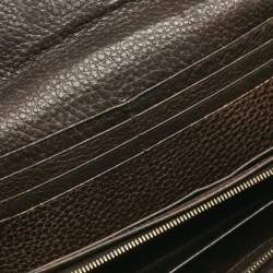 Gucci Dark Brown Guccissima Leather Horsebit Flap Continental Wallet