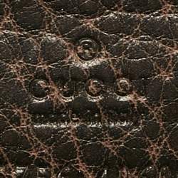 Gucci Dark Brown Guccissima Leather Horsebit Flap Continental Wallet
