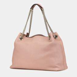 Gucci Pink Medium Leather Soho Chain Tote