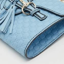 Gucci Blue Microguccissima Leather Mini Emily Chain Crossbody Bag