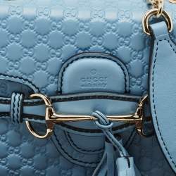 Gucci Blue Microguccissima Leather Mini Emily Chain Crossbody Bag