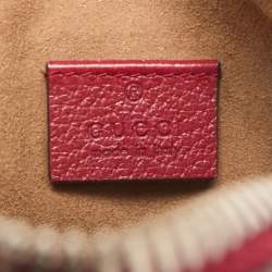 Gucci Red/Beige GG Supreme Canvas and Leather Tian Camera Crossbody Bag