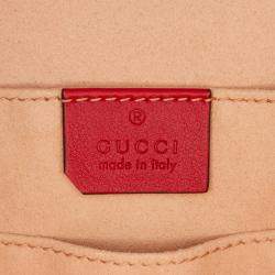 Gucci Red Small Guccissima Padlock Tote