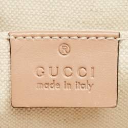 Gucci Beige GG Canvas and Leather Medium Emily Chain Shoulder Bag
