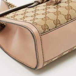 Gucci Beige GG Canvas and Leather Medium Emily Chain Shoulder Bag
