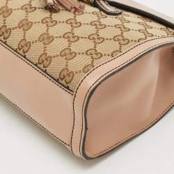 Gucci Beige GG Canvas and Leather Medium Emily Chain Shoulder Bag