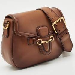 Gucci Brown Ombre Leather Medium Lady Web Shoulder Bag