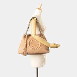Gucci Beige Medium Leather Soho Chain Tote