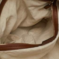 Gucci Brown Leather Bree Zip Dome Satchel