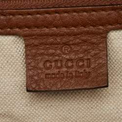 Gucci Brown Leather Bree Zip Dome Satchel