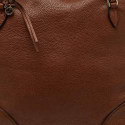 Gucci Brown Leather Bree Zip Dome Satchel