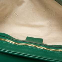 Gucci Green Diagonal Quilt Leather Small GG Marmont Torchon Shoulder Bag