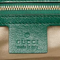 Gucci Green Diagonal Quilt Leather Small GG Marmont Torchon Shoulder Bag