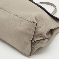 Gucci Grey Leather Large Bamboo Daily Top Handle Bag