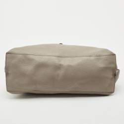 Gucci Grey Leather Large Bamboo Daily Top Handle Bag