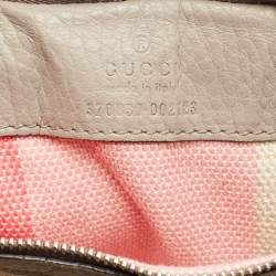 Gucci Grey Leather Large Bamboo Daily Top Handle Bag