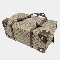 Pre Owned Gucci Brown Canvas GG Supreme Tote Bag