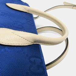 Gucci Blue Off-White Off The Grid GG Nylon Canvas Leather Shoulder Bag