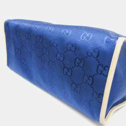 Gucci Blue Off-White Off The Grid GG Nylon Canvas Leather Shoulder Bag
