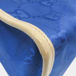 Gucci Blue Off-White Off The Grid GG Nylon Canvas Leather Shoulder Bag