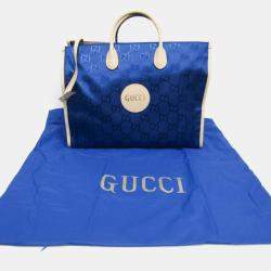 Gucci Blue Off-White Off The Grid GG Nylon Canvas Leather Shoulder Bag