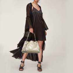 مملوكة مسبقًا حقيبة كتف غوتشي سلسلة جلد ذهب شاحب متوسطة