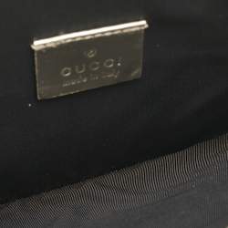 Gucci Gold Patent Leather Studded Wristlet Zip Clutch