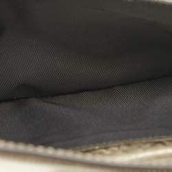 Gucci Gold Patent Leather Studded Wristlet Zip Clutch