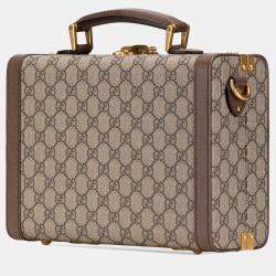 Gucci Beige/Brown Disney GG Supreme Donald Duck Savoy Vanity Case