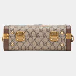Gucci Beige/Brown Disney GG Supreme Donald Duck Savoy Vanity Case