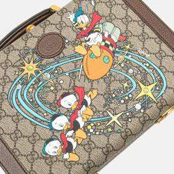 Gucci Beige/Brown Disney GG Supreme Donald Duck Savoy Vanity Case