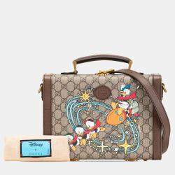 Gucci Beige/Brown Disney GG Supreme Donald Duck Savoy Vanity Case