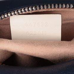 Gucci Navy Blue Small GG Marmont Leather Torchon Crossbody