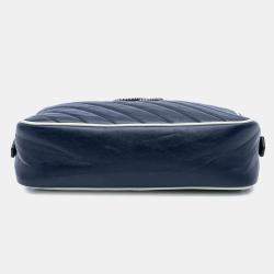 Gucci Navy Blue Small GG Marmont Leather Torchon Crossbody