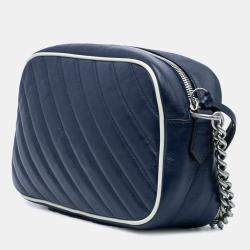 Gucci Navy Blue Small GG Marmont Leather Torchon Crossbody