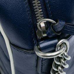 Gucci Navy Blue Small GG Marmont Leather Torchon Crossbody