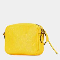 Gucci Yellow Leather GG Star Embossed Crossbody