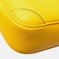Gucci Yellow Leather GG Star Embossed Crossbody