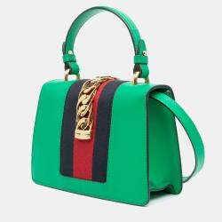 Gucci Green Mini Leather Sylvie Satchel