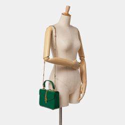 Gucci Green Patent Sylvie 1969 Satchel