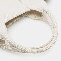 Gucci Grey/White Canvas Embossed Logo Tote