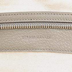 Gucci Grey/White Canvas Embossed Logo Tote