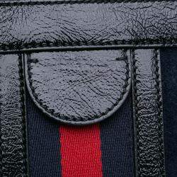 Gucci Navy Blue Suede Ophidia Satchel