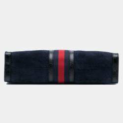 Gucci Navy Blue Suede Ophidia Satchel