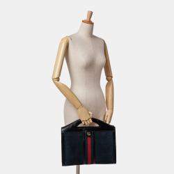 Gucci Navy Blue Suede Ophidia Satchel
