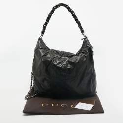 Gucci Black Soft Leather Galaxy Hobo
