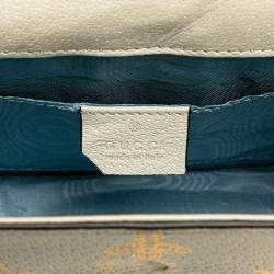 Gucci White Mini Calfskin Bee Star Sylvie Satchel
