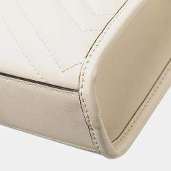 Gucci White Mini GG Marmont Matelasse Leather Satchel