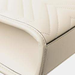 Gucci White Mini GG Marmont Matelasse Leather Satchel