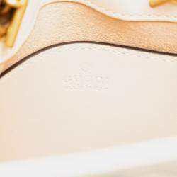 Gucci White Mini GG Marmont Matelasse Leather Satchel